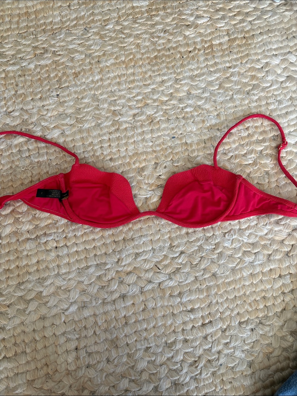 Vix Red Textured Tie-Side Bikini - Picture 6 of 8